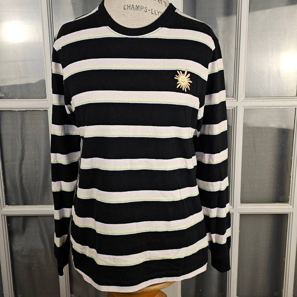Vans X Skateistan Womens Long Sleeve Striped Tee Tshirt Small